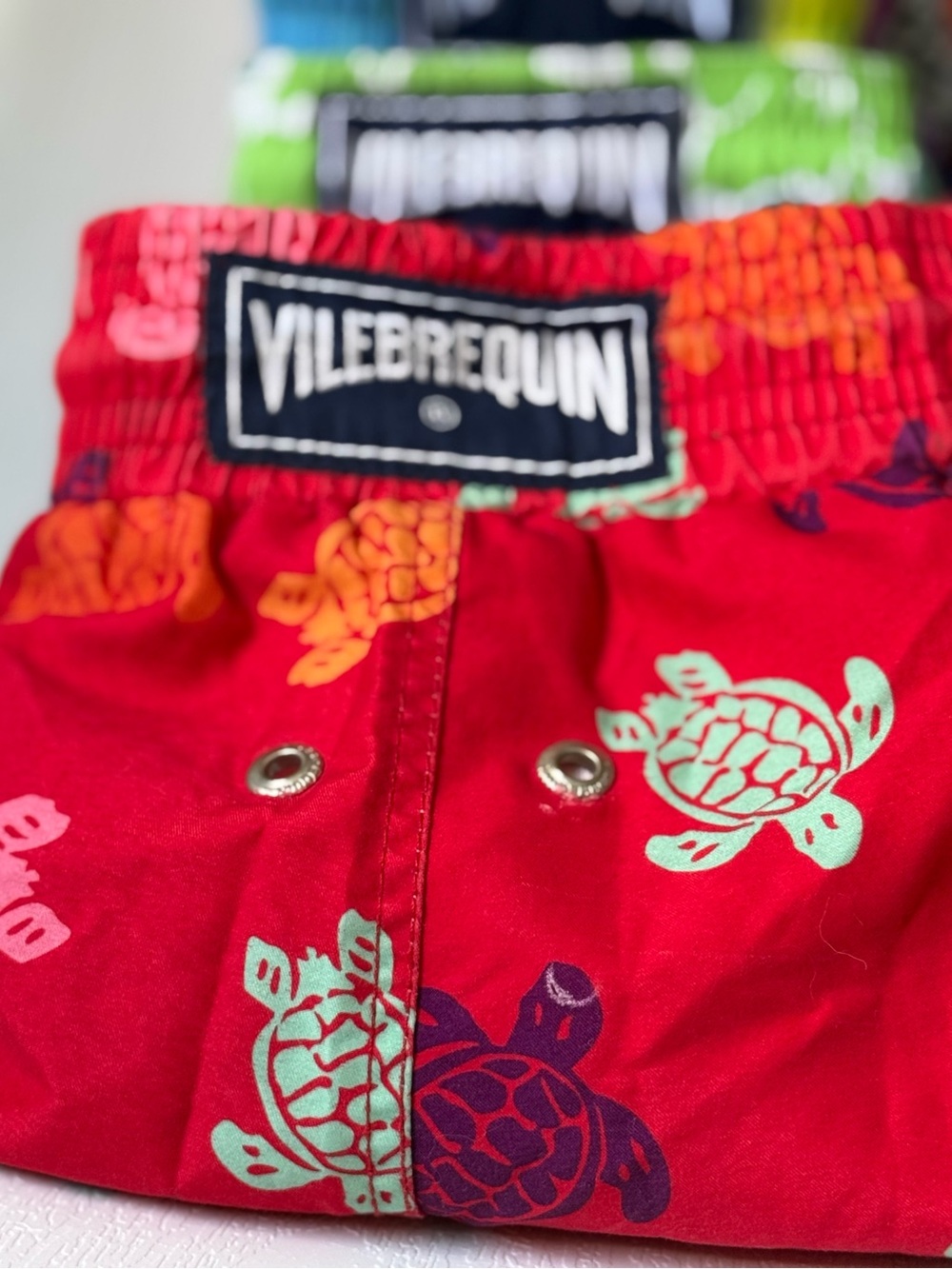 Mens Vilebrequin sea turtle swim trunks